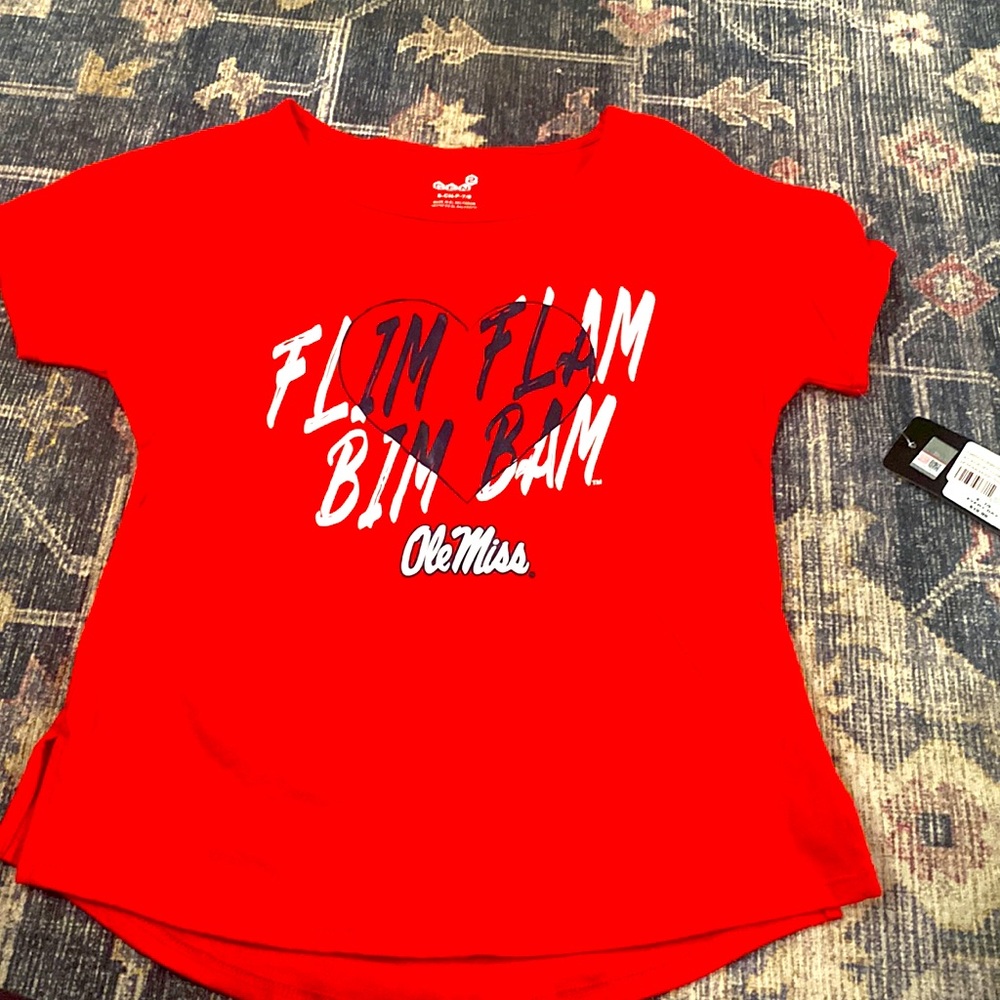 Ole Miss Rebels girls t shirt top NEW NWT sizes S M available red